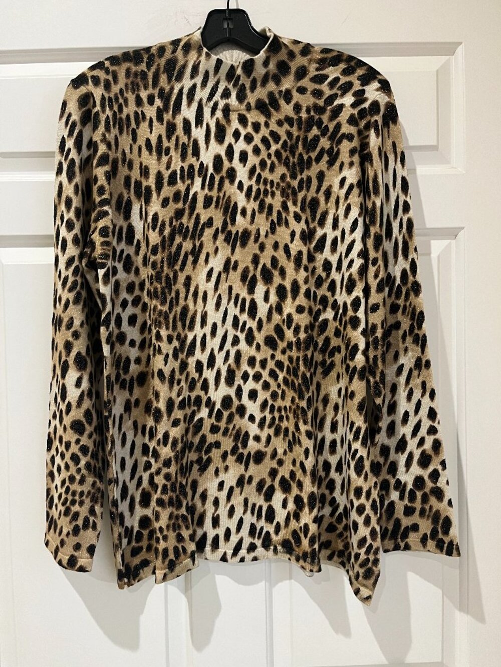 NWT Chico's Mockneck Sweater Animal Print size 2 US L 12/14
